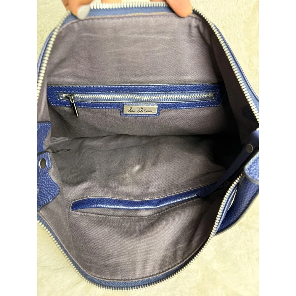 Rare Sam Edelman Blue Pebbled Leather Crossbody Bag w Studded‎ Reversible Strap